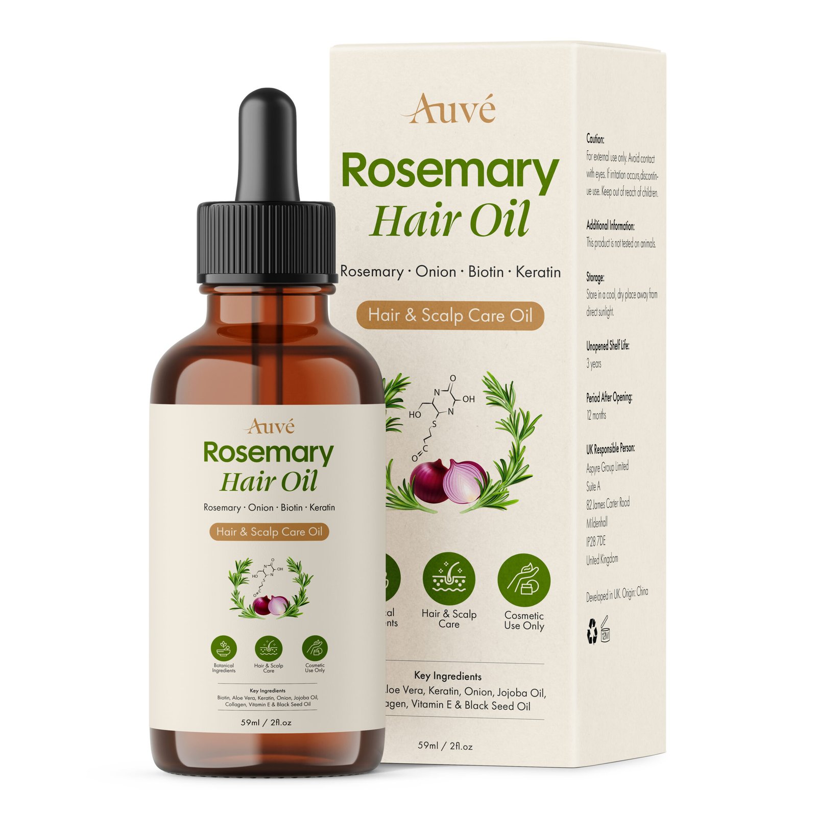 Rosemary, Biotin & Keratin - Hair Oil (60ml)